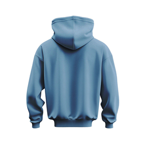 Sudadera con Capucha para Hombre, Color Azul Claro, 100% Algodón, con Bolsillo, Ecológica, Manga Larga, para Invierno - Product Image 4