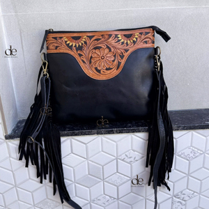 Nouvel arrivage de sacs à main en cuir véritable sculptant à franges sac à main de créateur gitane sac à bandoulière Boho sac à usages multiples pour femmes - Product Image 1