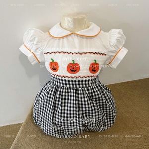 Ropa de Bebé para Halloween al por Mayor, Mono con Estampado para Bebés Recién Nacidos, Ropa para Niños Pequeños, Cuello Redondo, Mangas Cortas, 100% Algodón Transpirable - Product Image 2