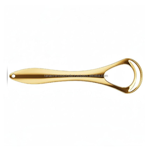 Limpiador de Lengua de Acero Inoxidable en Tono Dorado con Mango Ergonómico y Raspador de Bucle Integrado para Cuidado Bucal Diario Reutilizable - Product Image 1