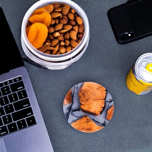 Handmade Epoxy Resin Wood Coaster Set with Holder | Natural Wood Slice Drink Coasters | Luxury <b>Table</b> Decor Gift Set - Product Image 5