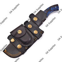 Couteau de survie et de chasse à lame fixe en acier Damas fait main, manche en bois Pakka, robuste, avec étui, pour le camping, le traçage, DIY, OEM