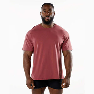 Mens Dusty <b>Rose</b> Pink Crew Neck Short Sleeve Cotton Casual Summer Fashion Plain <b>Top</b> Custom Logo OEM ODM Wholesale Apparel - Product Image 1