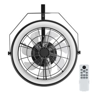 Ventilatore da Parete in Metallo da 22 Pollici con Telecomando a 6 Velocità, Luce Dimmerabile Reversibile a 3 Colori, Spina USA, Potenza 20W - Product Image 1