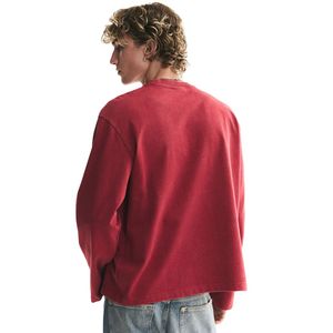 T-shirt à manches longues pour homme, coupe ample, col rond en coton, décontracté, essentiel de la mode, fournisseur OEM ODM pour marque privée personnalisée - Product Image 2