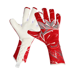 Guantes de Portero de Fútbol Rojos y Blancos, Dedos Completos, Antideslizantes, Correa de Muñeca Ajustable, Unisex, Entrenamiento Deportivo - Product Image 5