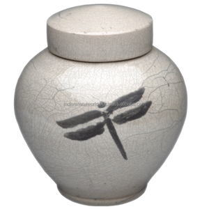 White Ceramic cremation urn for memorial ashes funeral supplies cremation urns at low price keepsake adult urns - Product Image 5