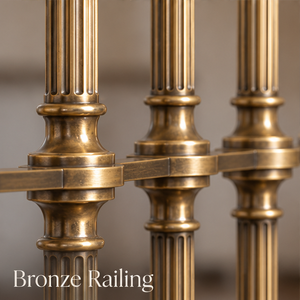 Rampe en bronze cannelée avec piliers rainurés pour hôtels de luxe, villas et intérieurs architecturaux classiques - Product Image 2