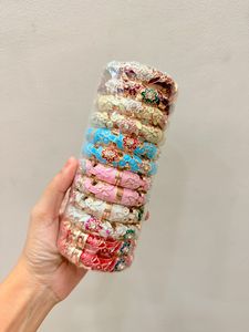 Floral Metal Bangle Bracelet <b>Set</b> with Multi <b>coloured</b> Enamel Finish Fashion Ethnic Stacking Bangles for Women - Product Image 2
