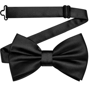 Noeuds papillon en polyester doux de couleur personnalisée pour mariage ou tenue décontractée, accessoire père-fils pour hommes et garçons - Product Image 1