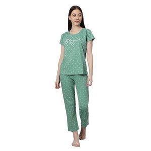 Conjunto de pijama de algodón para mujer, corte holgado, manga larga, suave, cómodo, transpirable, ropa de dormir - Product Image 1