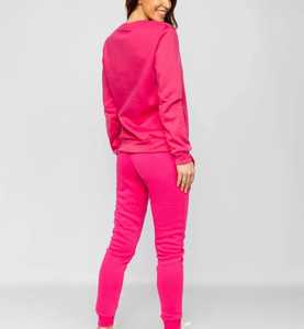 Women Solid <b>Pink</b> 100% Cotton <b>Tracksuit</b> Full Length Casual Wear Side Pockets Elastic Waist Quick Dry Regular Fit Autumn Style - Product Image 2