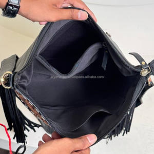 Sac à bandoulière en cuir de vachette personnalisé de grande capacité pour femmes sacs à main à la mode en cuir usiné avec fermeture à glissière - Product Image 6