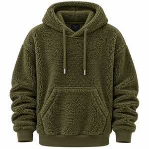 Sweat-shirt vert olive pour homme, coupe classique, style décontracté, pour l'hiver, avec poche, anti-boulochage, par KALEEM QUALITY WEAR - Product Image 1