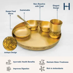 Assiette de cuisine indienne traditionnelle, thali, repas festif, bols ronds en métal, cuillère, verre, culture, célébrations. - Product Image 2