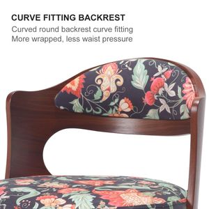 Taburetes de Bar giratorios ajustables marrones con respaldo de madera maciza para mostrador de cocina y comedor, 2 uds. - Product Image 6