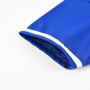 Maillot de baseball bleu personnalisé unisexe à manches courtes avec boutons sur le devant, en polyester anti-humidité, vêtements de sport pour adultes - Product Image 3