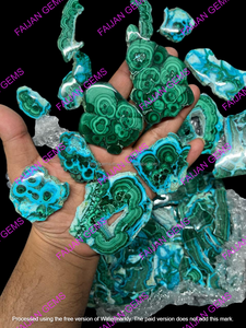 FAIJAN GEMS คริสตัลชิโรโซคอลลามาลาไคต์ธรรมชาติ รูปทรงหัวใจ สำหรับทำเครื่องประดับ ขนาดปรับแต่งได้ แหล่งกำเนิดราชสถาน - Product Image 3