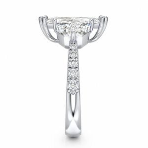 Bague demi-lune radiante à trois pierres 8,23 carats en or jaune 14K de luxe, diamant de laboratoire certifié IGI, bijoux de fiançailles personnalisés OEM - Product Image 2