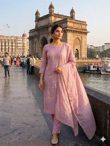 LD CREATION Designer Chinon Silk Embroidered Modern Kurta Pant Set Dupatta Heavy Sequence Embroidery Party/<b>Wedding</b> Wear Ethnic - Product Image 1