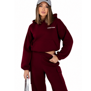 Conjunto Deportivo de Felpa para Mujer, Sudadera con Capucha de Corte Holgado, Pantalones Jogger, Atuendo Casual de Invierno de Dos Piezas - Product Image 1