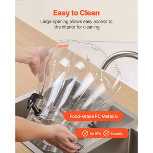 Dispenser per Bevande in Plastica da 3,4 Galloni con Rubinetto Anti-Goccia, Erogatore da 5L per Succhi, Tè Freddo, Limonata per Feste, 220V - Product Image 6