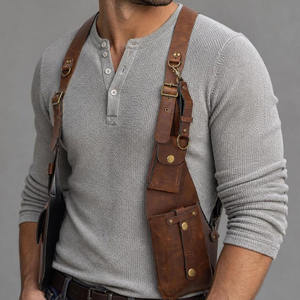 Sac bandoulière en cuir véritable camouflage de différentes couleurs, organiseur pour passeports, portefeuilles, téléphones et objets personnels - Product Image 5