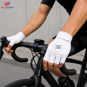 Gants de cyclisme demi-doigts entièrement personnalisables par sublimation, design vierge, créez vos propres gants de vélo, vente en gros OEM - Product Image 4