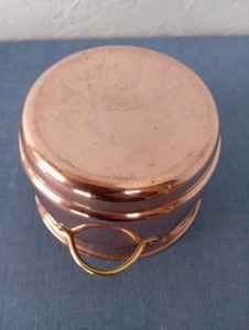 Casserole en cuivre artisanale, finition martelée, design vintage, forme ronde, ustensile de cuisine en métal durable sans couvercle - Product Image 3