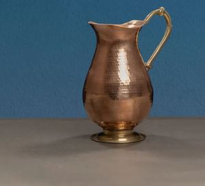 Ensemble de carafes en cuivre de qualité supérieure avec couvercle et verre, pichet à eau ayurvédique, export en gros, fabricant Inde - Product Image 2
