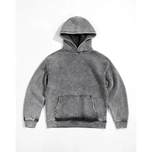 Sudadera con Capucha Vintage para Hombre, Lavado Ácido, 100% Algodón, Forro Polar, Logotipo Personalizado, Transpirable, Secado Rápido, Sudadera de Invierno, Venta al Por Mayor OEM - Product Image 1