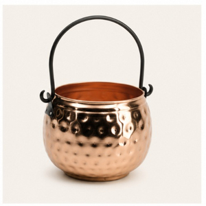 Luxury Hammered <b>Copper</b> Pumpkin <b>Lantern</b> Metal Jack-o-<b>Lantern</b> Bucket with Handle Premium Vintage Halloween Home Decor & Tabletop - Product Image 3