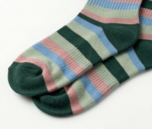 Calcetines de Mujer a Rayas Multicolor, Tejidos, Transpirables, para Uso Diario, Primavera, Longitud Estándar - Product Image 4