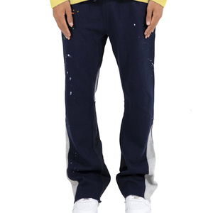 Pantalon de jogging évasé empilé en molleton de coton personnalisé pour hommes, avec logo imprimé sur mesure, taille élastique, séchage rapide, vente en gros - Product Image 1
