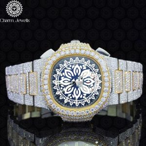 Montre de luxe pour homme Charm_Jewells en acier inoxydable, cadran analogique 40 mm, verre cristal, chronographe mécanique, résistance à l'eau 10 bars - Product Image 1