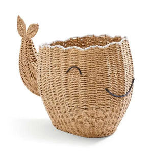Un toque de magia del océano, perfecto para guardar juguetes y mantas, diseño tejido a mano, cesta de almacenamiento novedosa con forma de ballena - Product Image 1