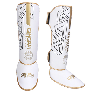 En stock, protège-tibias de boxe YQ blancs, petits, en cuir, réglables, protection professionnelle, 9,5 cm * 6 cm, sans logo - Product Image 5