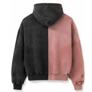 Sudadera con capucha y cremallera extragrande bordada Vale Dreams para hombre, de invierno, con bloques de color, forro polar, estilo casual - Product Image 3