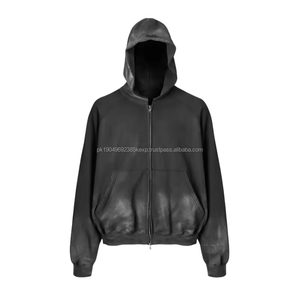 สตรีทแวร์ผ้าคอตตอนโอเวอร์ไซส์แบบมีซิปมีซิปรูดซิปทรงหลวมสไตล์วินเทจ - Product Image 4