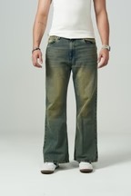 Jean en denim ultra-doux pour homme, infroissable, résistant aux taches, inaltérable, écologique, coupe large décontractée, poids moyen, idéal pour l'été - Product Image 1