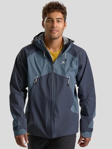 Veste imperméable à capuche pour homme, color-block, fermeture éclair sur le devant, style sportif, pour l'automne, coupe classique, en polyester. - Product Image 1