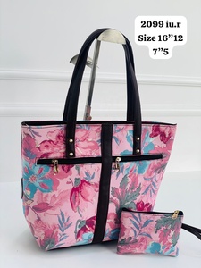 Bolso de mano para mujer con tela estampada Handblock Partición única Frontal 2 bolsillos con cremallera Tamaño 16 \ "12 \" 7 \ "5 Modelo No. 2099 - Product Image 6