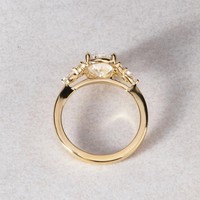 Bague de fiançailles de luxe en or jaune, blanc ou rose 10K, 14K, 18K avec diamant ovale de laboratoire VVS2 et pierres latérales en cluster, certifiée IGI, cadeau