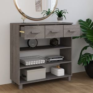 Mesa consola de pino de madera maciza gris claro HAMAR 35,4 "x 13,8" x 35,4" - Product Image 3