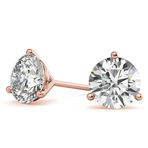 18k Labgrown Diamond <b>Sterling</b> <b>Silver</b> Moissanite <b>Stud</b> <b>Earrings</b> Round Brilliant Claw <b>Set</b> Rose Gold Classic Jewelry for Women - Product Image 2