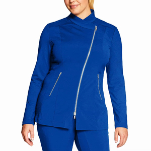 Ensemble de vêtements médicaux pour infirmières, veste zippée de haute qualité personnalisée, hauts à manches longues à col en V extensible, pantalon de jogging pour femmes - Product Image 4