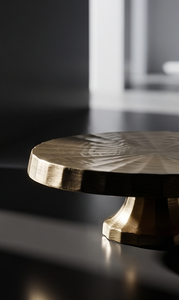 Soporte Multifuncional para Tartas de Metal Dorado, Bandeja de Servicio con Pedestal Acanalado, Soporte Redondo para Exhibición de Pasteles para el Té de la Tarde - Product Image 3