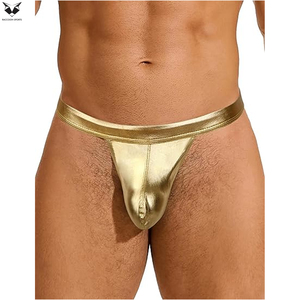 Premium Quality Adjustable Straps Sexy Underwear Gothic <b>Harness</b> Style Golden Color Durable Lightweight Club Wear <b>Leather</b> Jocks - Product Image 6