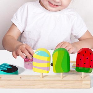 Juego de juguetes de helado de madera Fashion My Day para niños y niñas en edad preescolar, juego de secuencia de paletas de madera para niños - Product Image 1