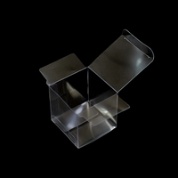 Boîte carrée pliable en PET transparent 60x60x60mm, emballage cube transparent avec vernis pour bougies parfumées, cires fondantes, emballage cadeau
